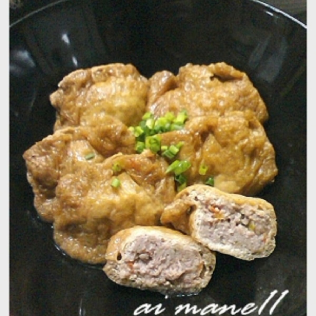 混ぜて詰めて煮るだけ 油揚げの豚挽き肉入り巾着煮 レシピ 作り方 By Mane11 楽天レシピ